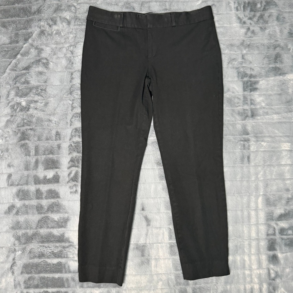 Banana Republic Sloan Dress Pants Women 8 Black Slim Ankle Mid Rise Stretch